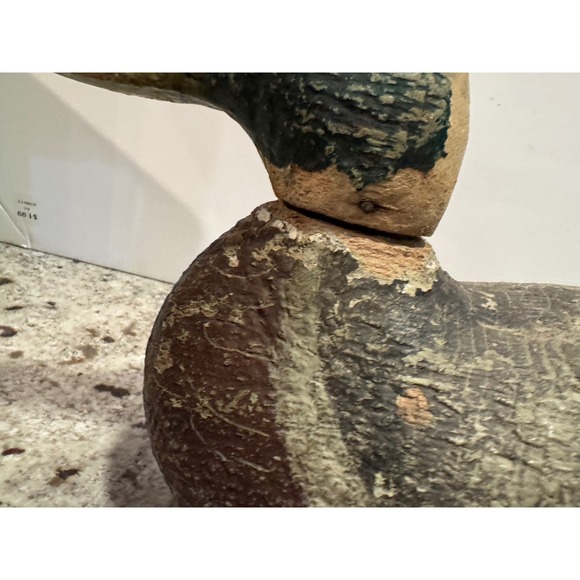 Vintage Wooden Duck Decoy Mallard Rustic Farmhouse Home Decor - Picture 4 of 11